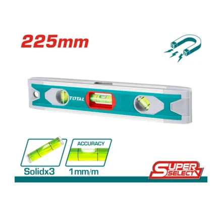 NIVEL MAGNETICO DE 3 GOTAS ALUMINIO LARGO 225MM