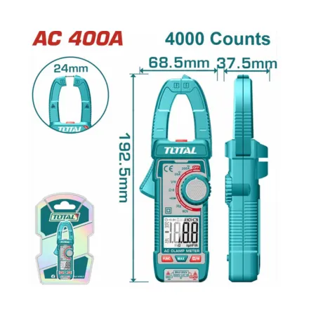 MULTIMETRO DIGITAL DE PINZA 400MV/4V/40V/600V 4A/40A/400A AC/DC