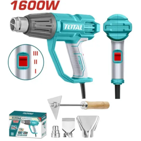 PISTOLA DE CALOR 50°-550°C 1600W CON 4 ACCESORIOS