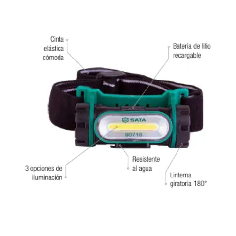 LINTERNA LED MANOS LIBRE RECARGABLE 125LM