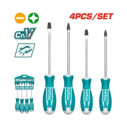 JUEGO 4 DESTORNILLADOES  SL5-SL6-PH1-PH2 CR/V  PUNTA MAGNETICA