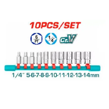 JUEGO 10 COPAS 1/4 HEXAGONALES 5-15MM